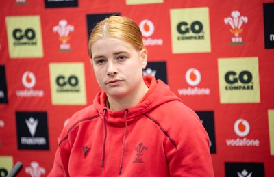 140526 - Wales Women Rugby Press Conference - Wales captain Bethan Lewis during a press conference ahead of their final Women’s 6 Nations match against Italy