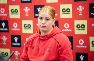 140526 - Wales Women Rugby Press Conference - Wales captain Bethan Lewis during a press conference ahead of their final Women’s 6 Nations match against Italy