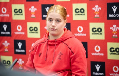 140526 - Wales Women Rugby Press Conference - Wales captain Bethan Lewis during a press conference ahead of their final Women’s 6 Nations match against Italy