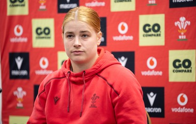 140526 - Wales Women Rugby Press Conference - Wales captain Bethan Lewis during a press conference ahead of their final Women’s 6 Nations match against Italy