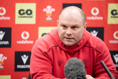 140526 - Wales Women Rugby Press Conference - Wales head coach Sean Lynn during a press conference ahead of their final Women’s 6 Nations match against Italy