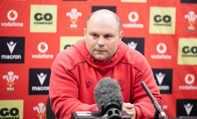 140526 - Wales Women Rugby Press Conference - Wales head coach Sean Lynn during a press conference ahead of their final Women’s 6 Nations match against Italy