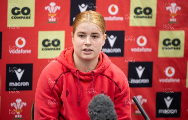 140526 - Wales Women Rugby Press Conference - Wales captain Bethan Lewis during a press conference ahead of their final Women’s 6 Nations match against Italy
