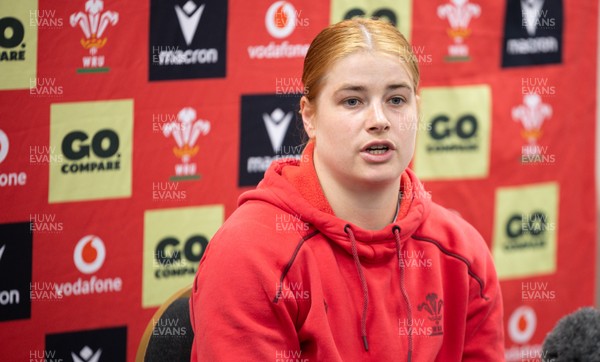 140526 - Wales Women Rugby Press Conference - Wales captain Bethan Lewis during a press conference ahead of their final Women’s 6 Nations match against Italy
