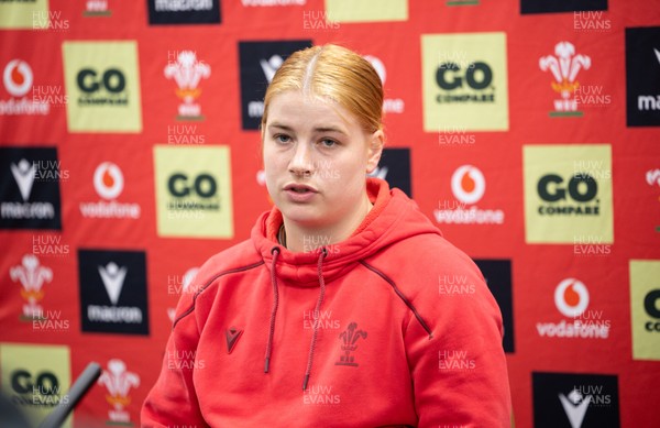 140526 - Wales Women Rugby Press Conference - Wales captain Bethan Lewis during a press conference ahead of their final Women’s 6 Nations match against Italy
