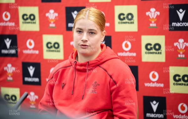 140526 - Wales Women Rugby Press Conference - Wales captain Bethan Lewis during a press conference ahead of their final Women’s 6 Nations match against Italy