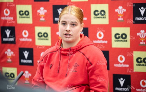 140526 - Wales Women Rugby Press Conference - Wales captain Bethan Lewis during a press conference ahead of their final Women’s 6 Nations match against Italy