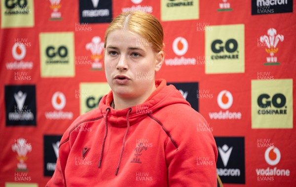 140526 - Wales Women Rugby Press Conference - Wales captain Bethan Lewis during a press conference ahead of their final Women’s 6 Nations match against Italy