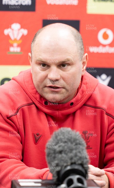 140526 - Wales Women Rugby Press Conference - Wales head coach Sean Lynn during a press conference ahead of their final Women’s 6 Nations match against Italy