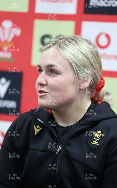160425 - Wales Women Rugby Press Conference - Alex Callender during press conference ahead of the Guinness Women’s Six Nations match against Ireland