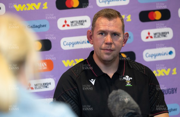 191023 - Wales Women Rugby Press Conference - Wales Women head coach Ioan Cunningham during a press conference ahead of Wales’ opening match of WXV1 against Canada