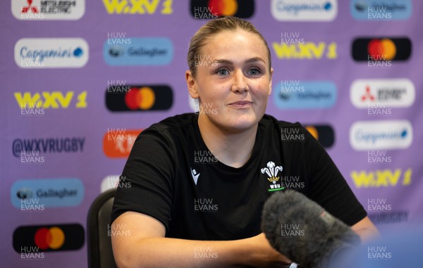 191023 - Wales Women Rugby Press Conference - Wales’ Alex Callender during a press conference ahead of Wales’ opening match of WXV1 against Canada