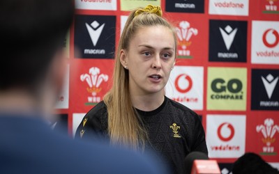 200325  Wales Women Rugby Press Conference - Wales Women’s captain Hannah Jones during press conference ahead of the opening Women’s 6 Nations match against Scotland