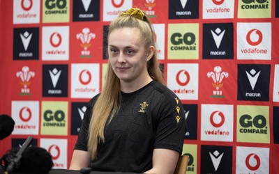 200325  Wales Women Rugby Press Conference - Wales Women’s captain Hannah Jones during press conference ahead of the opening Women’s 6 Nations match against Scotland