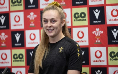 200325  Wales Women Rugby Press Conference - Wales Women’s captain Hannah Jones during press conference ahead of the opening Women’s 6 Nations match against Scotland