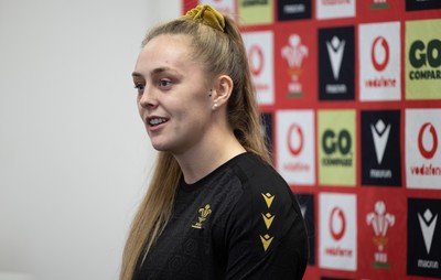 200325  Wales Women Rugby Press Conference - Wales Women’s captain Hannah Jones during press conference ahead of the opening Women’s 6 Nations match against Scotland