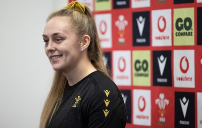 200325  Wales Women Rugby Press Conference - Wales Women’s captain Hannah Jones during press conference ahead of the opening Women’s 6 Nations match against Scotland