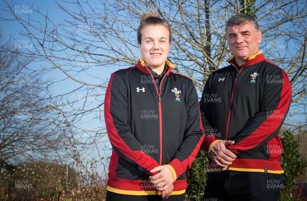 230117 - Wales Women Rugby Press Conference - Wales Women's head coach Rowland Phillips with Womens squad captain Carys Phillips