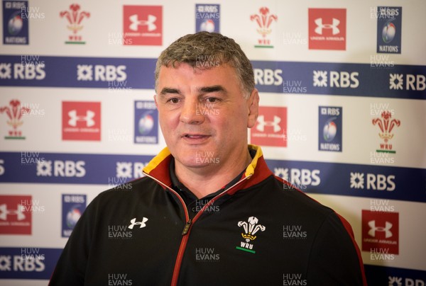 230117 - Wales Women Rugby Press Conference - Wales Women's head coach Rowland Phillips during press conference as he  announces the squad ahead of the Womens Six Nations