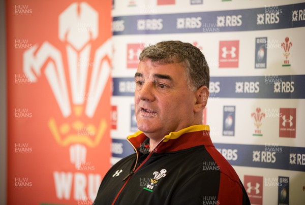 230117 - Wales Women Rugby Press Conference - Wales Women's head coach Rowland Phillips during press conference as he  announces the squad ahead of the Womens Six Nations