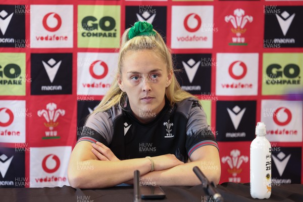 280923 - Wales Women Rugby Press Conference  - Wales Women captain Hannah Jones during a press conference ahead of the match against USA