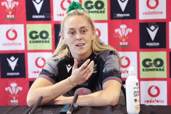 280923 - Wales Women Rugby Press Conference  - Wales Women captain Hannah Jones during a press conference ahead of the match against USA