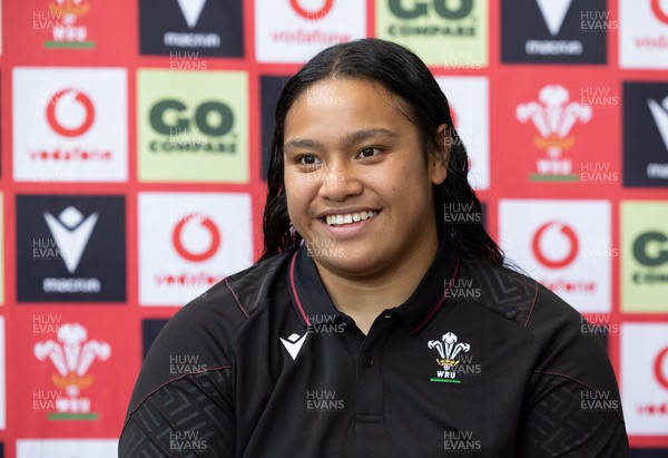 301023 - Wales Women Press Conference - Wales’ Sisilia Tuipulotu during press conference ahead of the WXV1 match against Australia