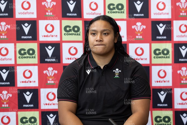 301023 - Wales Women Press Conference - Wales’ Sisilia Tuipulotu during press conference ahead of the WXV1 match against Australia