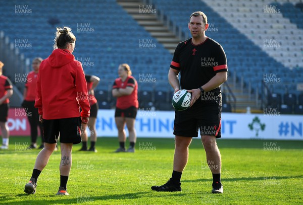 250322 - Wales Women Rugby Stadium Visit - Ioan Cunningham during a stadium visit