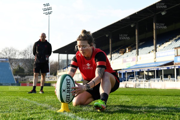 250322 - Wales Women Rugby Stadium Visit - Keira Bevan during a stadium visit
