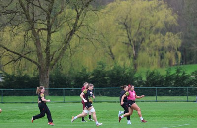 010426 - Wales Women Rugby Training Session - The Wales Womens squad during training ahead of the start of the Women’s 6 Nations