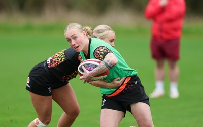 010426 - Wales Women Rugby Training Session - Nikita Prothero during training ahead of the start of the Women’s 6 Nations