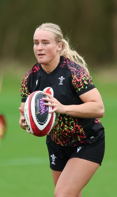 010426 - Wales Women Rugby Training Session - Seren Singleton during training ahead of the start of the Women’s 6 Nations