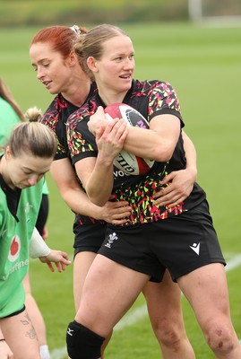 010426 - Wales Women Rugby Training Session - Carys Cox during training ahead of the start of the Women’s 6 Nations