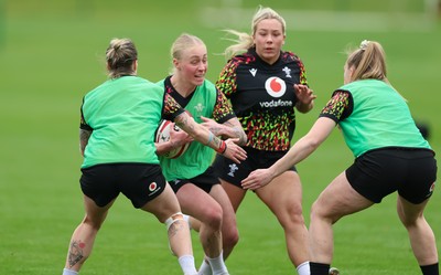 010426 - Wales Women Rugby Training Session - Nikita Prothero during training ahead of the start of the Women’s 6 Nations