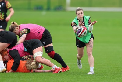 010426 - Wales Women Rugby Training Session - Keira Bevan during training ahead of the start of the Women’s 6 Nations