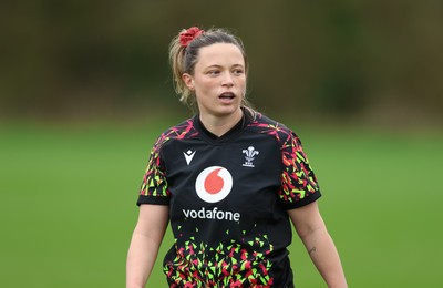 010426 - Wales Women Rugby Training Session - Alisha Joyce during training ahead of the start of the Women’s 6 Nations