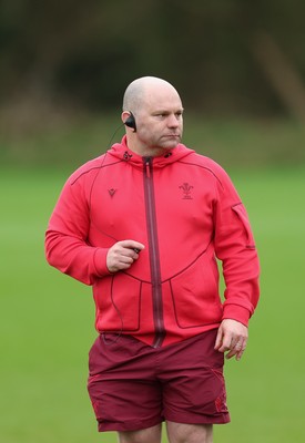 010426 - Wales Women Rugby Training Session - Sean Lynn, Wales Women head coach during training ahead of the start of the Women’s 6 Nations