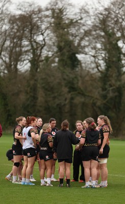010426 - Wales Women Rugby Training Session - The Wales Women squad during training ahead of the start of the Women’s 6 Nations