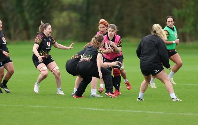 010426 - Wales Women Rugby Training Session - Bethan Lewis during training ahead of the start of the Women’s 6 Nations