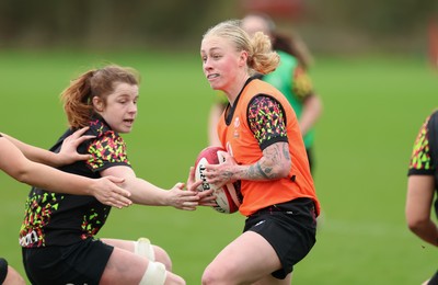 010426 - Wales Women Rugby Training Session - Nikita Prothero during training ahead of the start of the Women’s 6 Nations