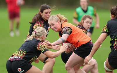 010426 - Wales Women Rugby Training Session - Nikita Prothero during training ahead of the start of the Women’s 6 Nations