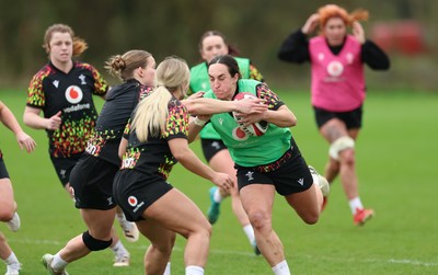 010426 - Wales Women Rugby Training Session - Courtney Keight during training ahead of the start of the Women’s 6 Nations