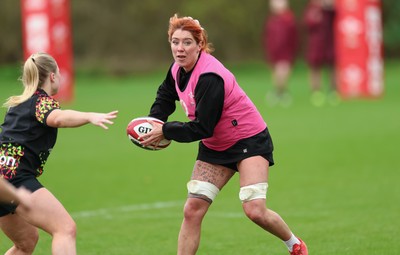 010426 - Wales Women Rugby Training Session - Georgia Evans during training ahead of the start of the Women’s 6 Nations