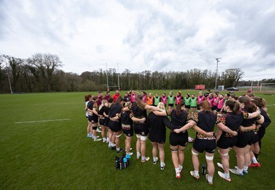 010426 - Wales Women Rugby Training Session - The Wales Women squad during training ahead of the start of the Women’s 6 Nations