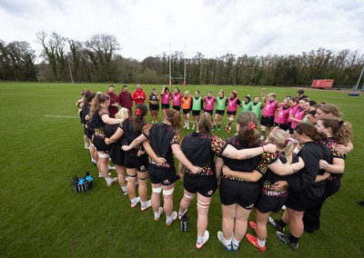 010426 - Wales Women Rugby Training Session - The Wales Women squad during training ahead of the start of the Women’s 6 Nations