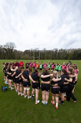 010426 - Wales Women Rugby Training Session - The Wales Women squad during training ahead of the start of the Women’s 6 Nations