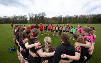 010426 - Wales Women Rugby Training Session - The Wales Women squad during training ahead of the start of the Women’s 6 Nations