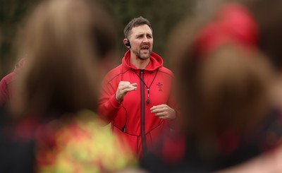 010426 - Wales Women Rugby Training Session - Ashley Beck during training ahead of the start of the Women’s 6 Nations