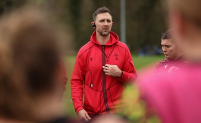 010426 - Wales Women Rugby Training Session - Ashley Beck during training ahead of the start of the Women’s 6 Nations